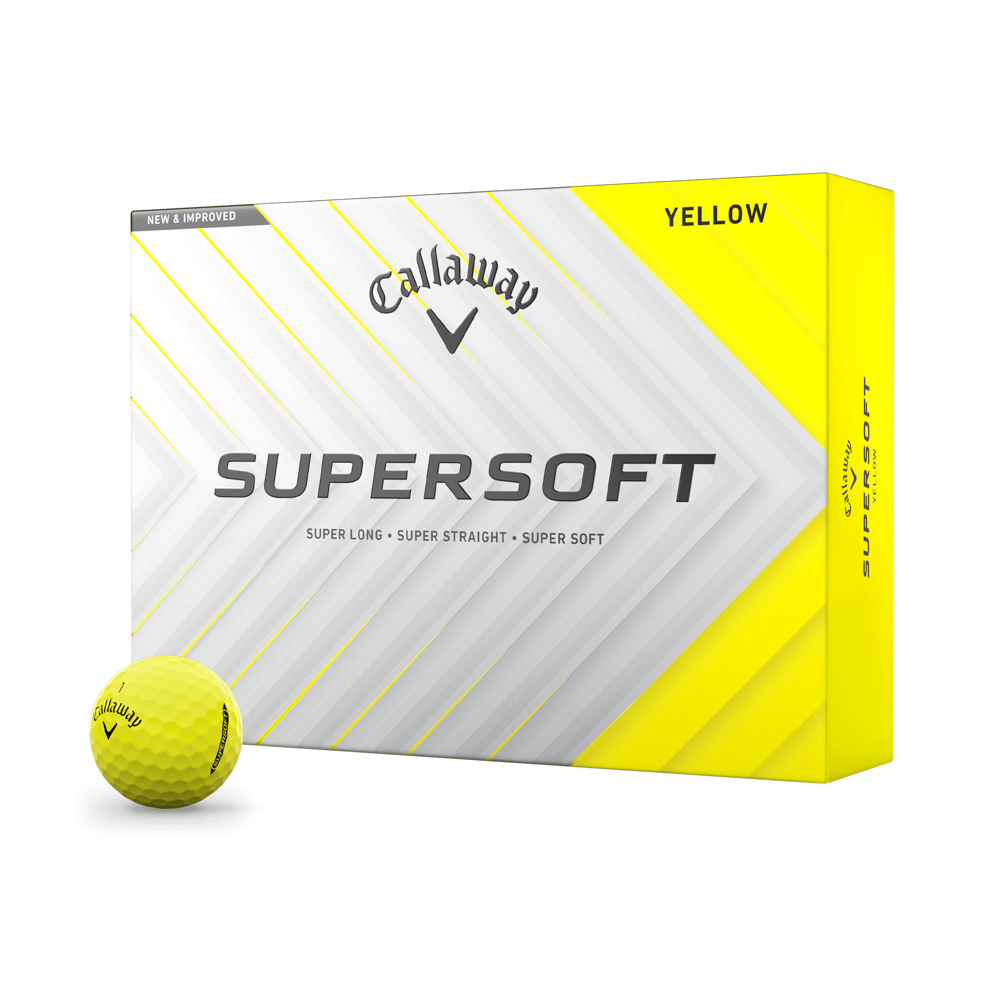 SUPERSOFT GELB MATTE MODELL 2026 CALLAWAY 12 STÜCK NEU